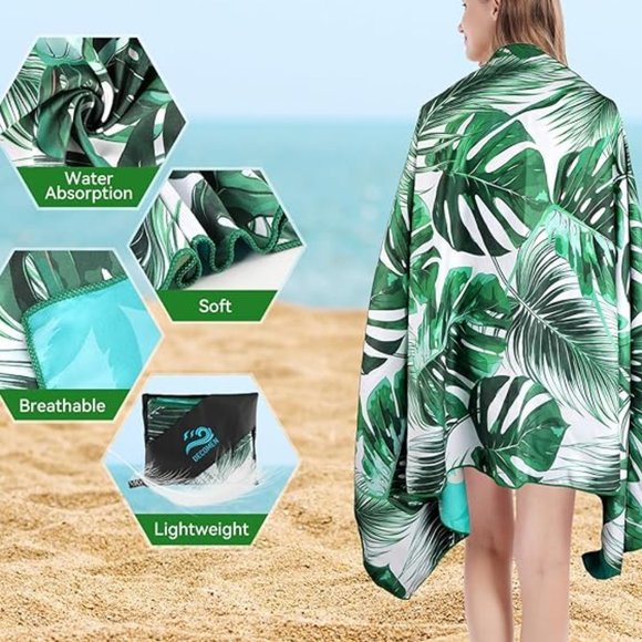 Sand palm~palm beach towel size: 73" x 32" - Picture 7 of 11